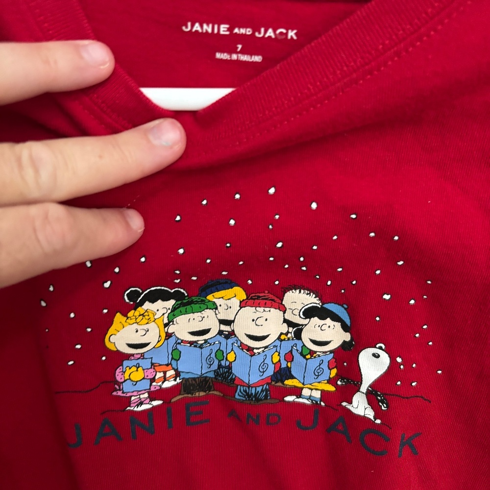Boys Peanuts Christmas shirt
